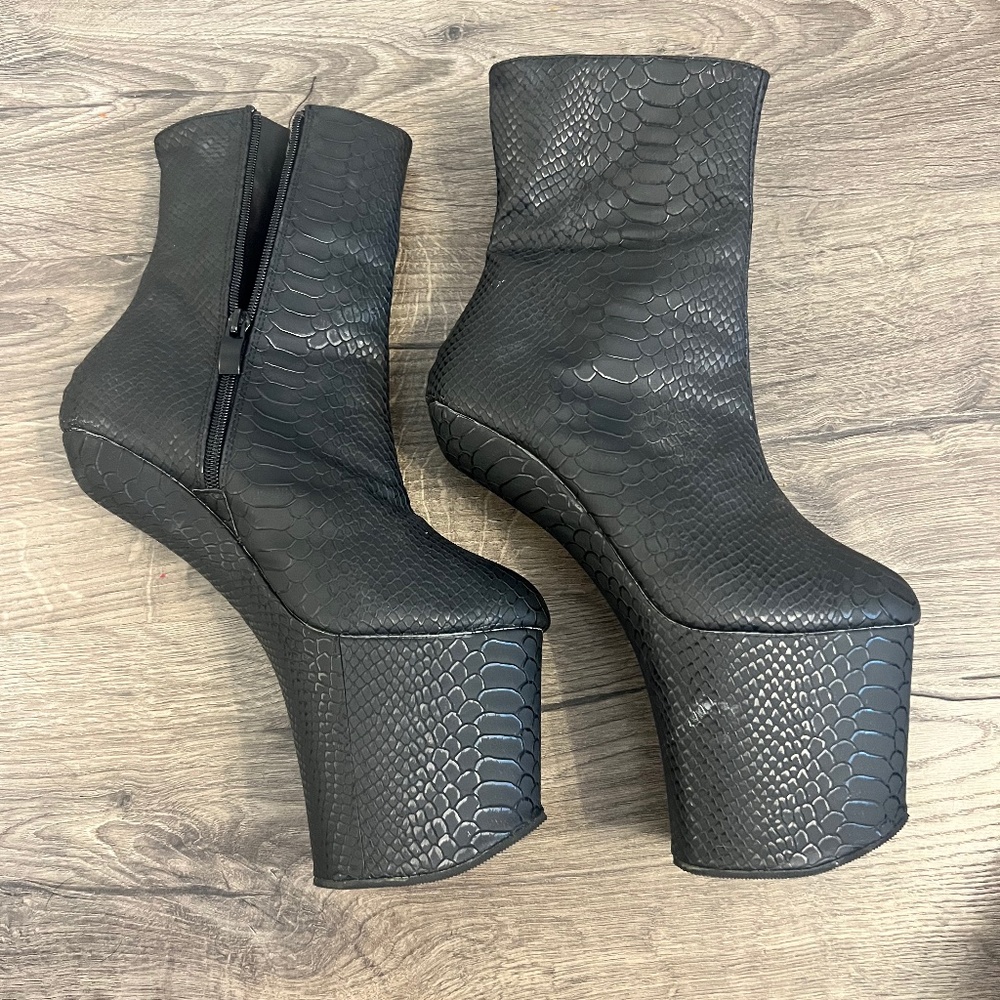 Heelless Heels, Black, Size 7, Side Zipper